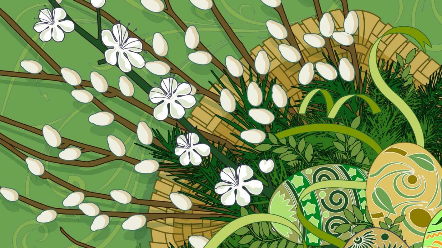 Открытка верба арт  верба  З вербною неділею 