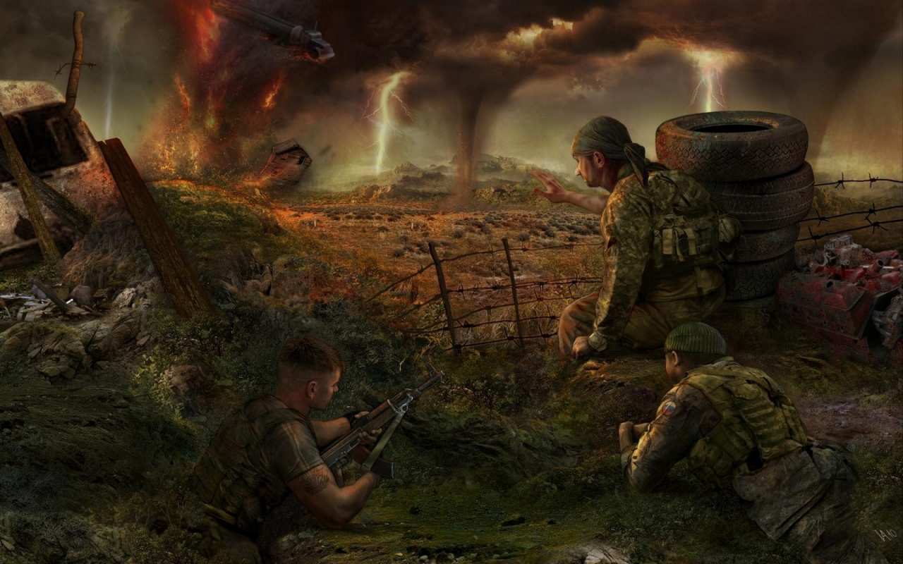 Открытка фотообои из игры военной  23 февраля  З днем ​​захисника України 