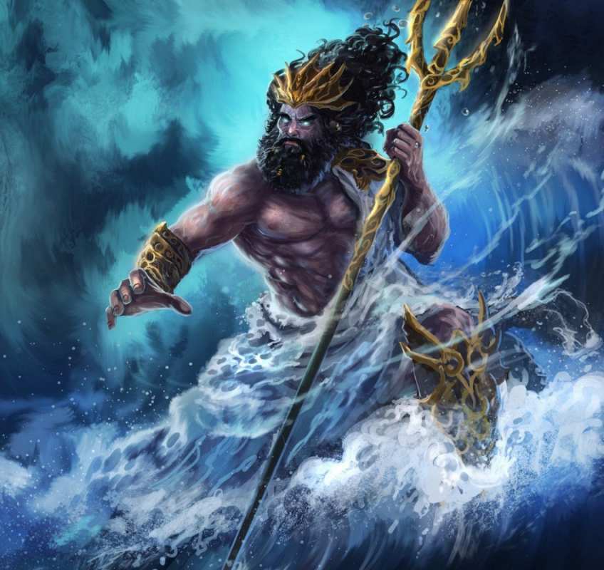 Открытка Нептун в морской пене  с днем Нептуна  З днем ​​нептуна 