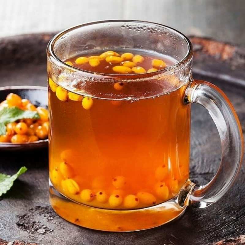 Открытка облепиховый чай  лекарство от простуды  Одужуй 