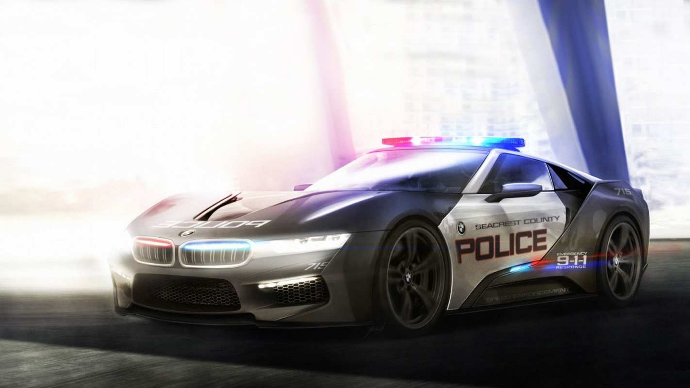 Открытка полицейская машина БМВ  полиция  З днем ​​поліції 