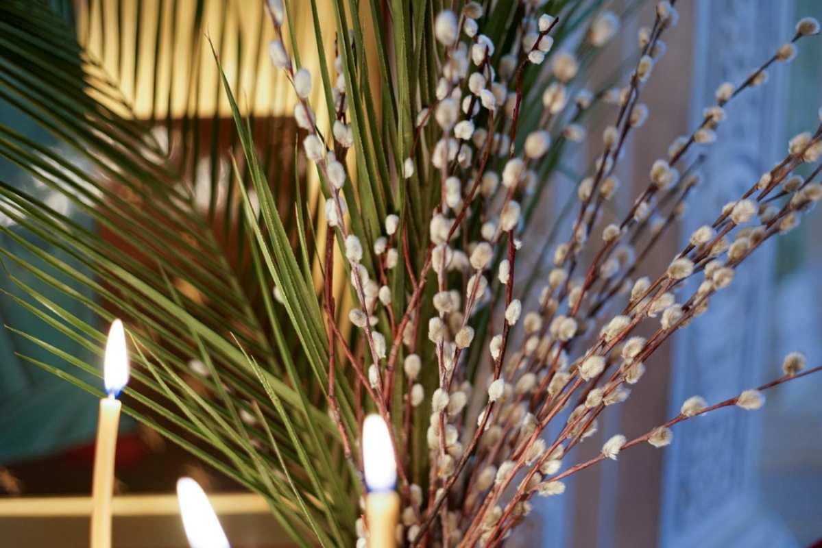 Открытка верба и свечи  верба  З вербною неділею 