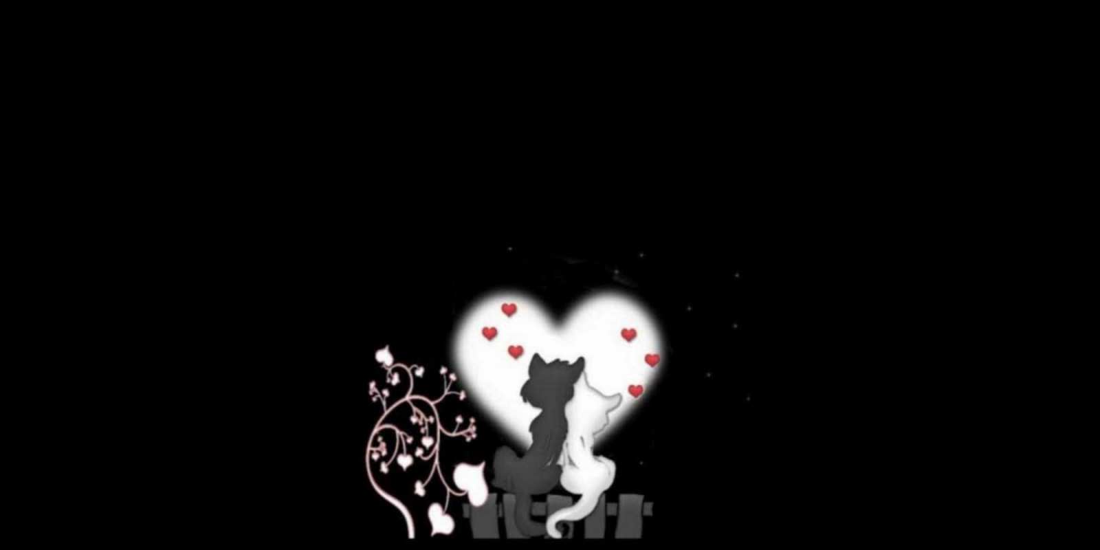 Открытка Коты и сердце коты Сумую за тобою 