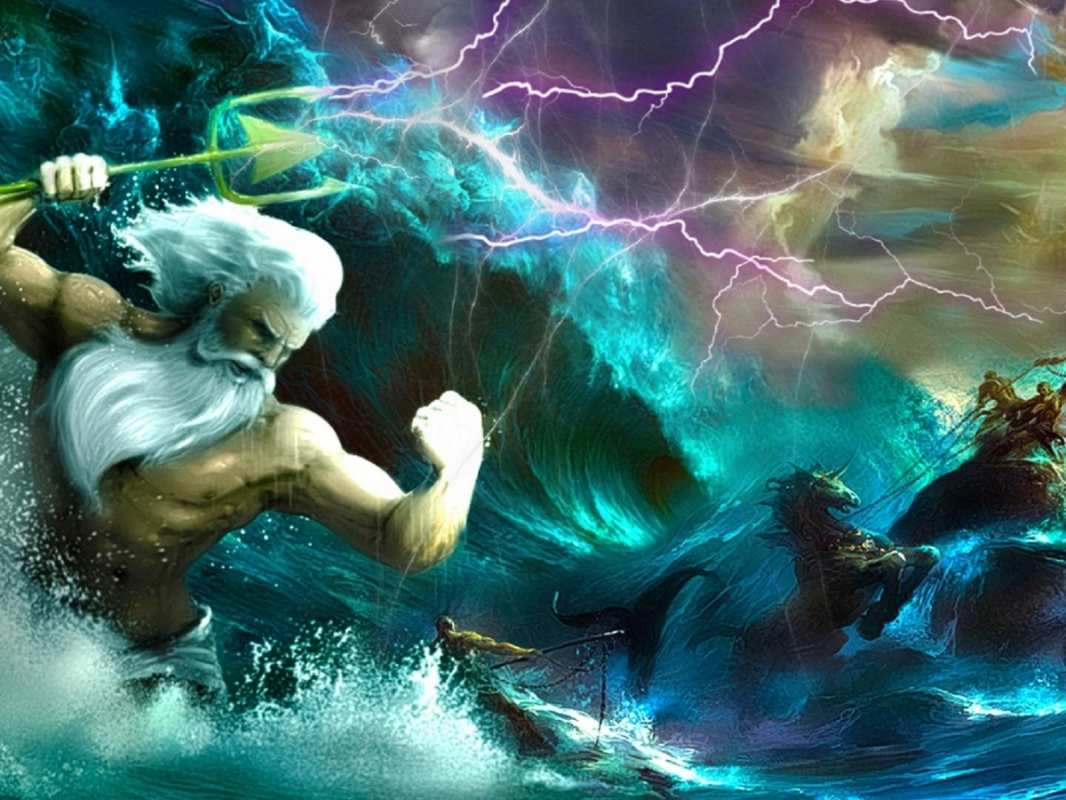 Открытка бушующее море  с днем Нептуна  З днем ​​нептуна 