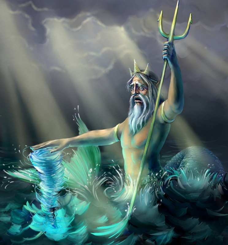 Открытка Нептун создает водоворот  с днем Нептуна  З днем ​​нептуна 