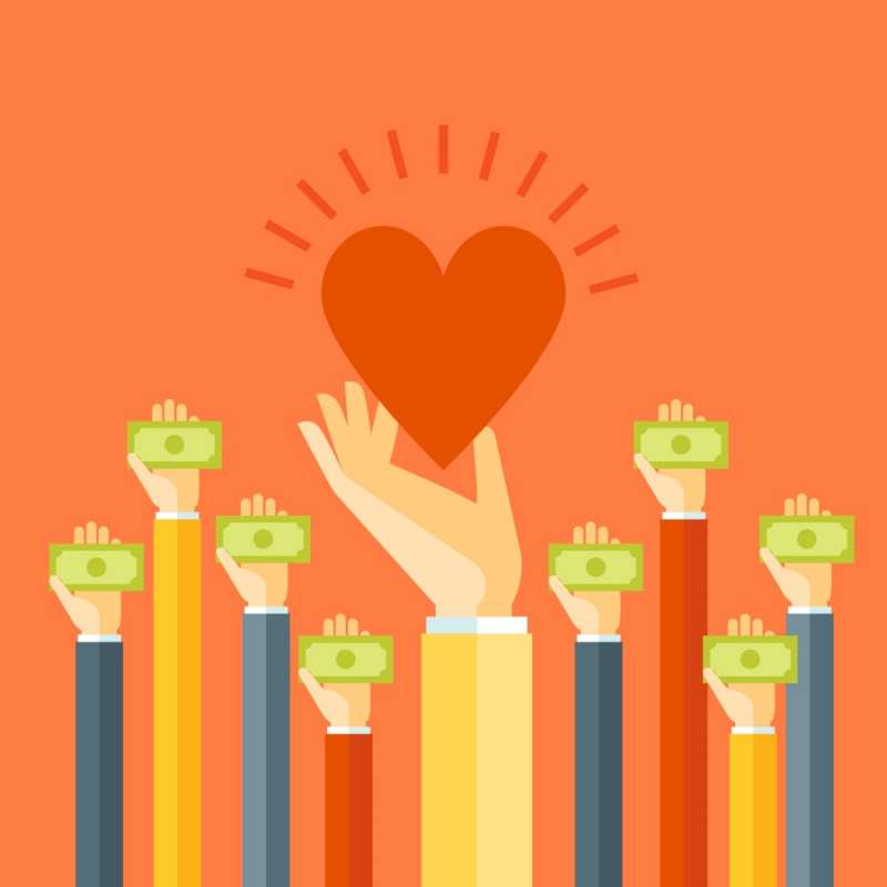 Открытка сбор средств и сердце  С днем волонтера  З днем ​​волонтера 