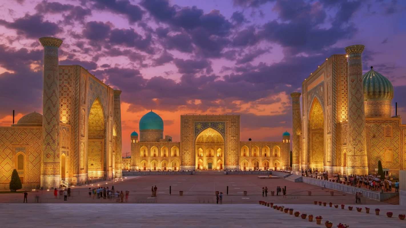 Открытка Самарканд мечеть  мечеть  З курбан айтом 