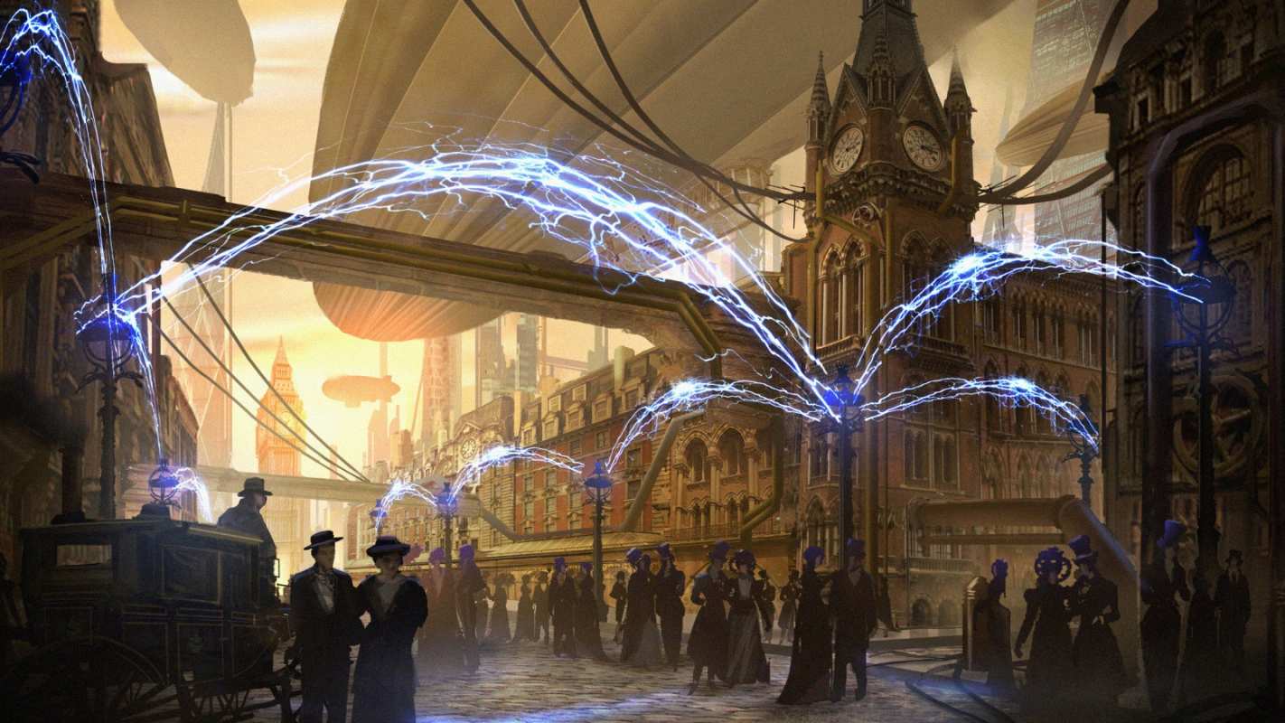 Открытка молнии от катушки тесла  лондон  З днем ​​енергетика 