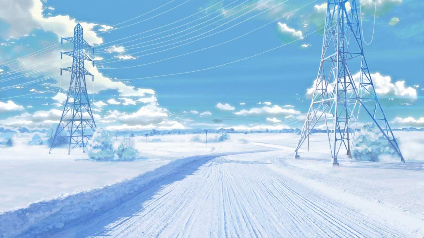 Открытка линия электропередач и дорога зимой  Лэп зима снег  З днем ​​енергетика 