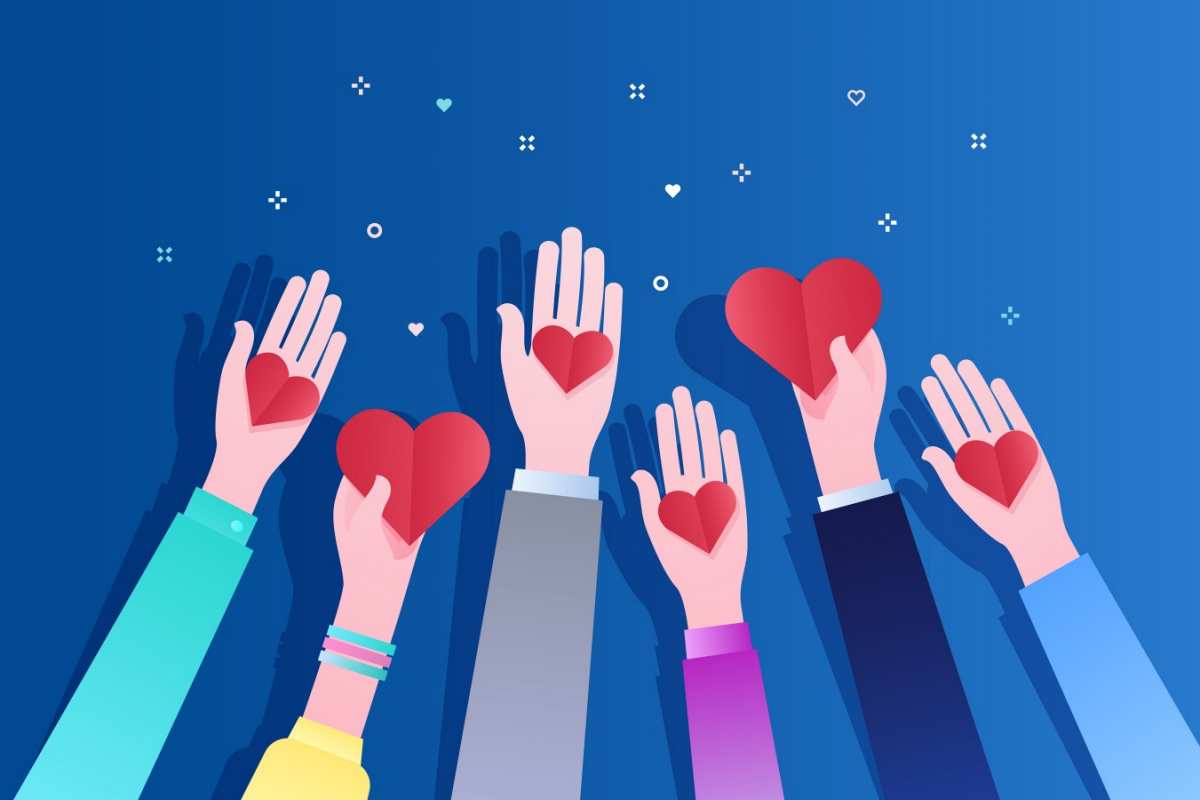 Открытка пожертвования  С днем волонтера  З днем ​​волонтера 