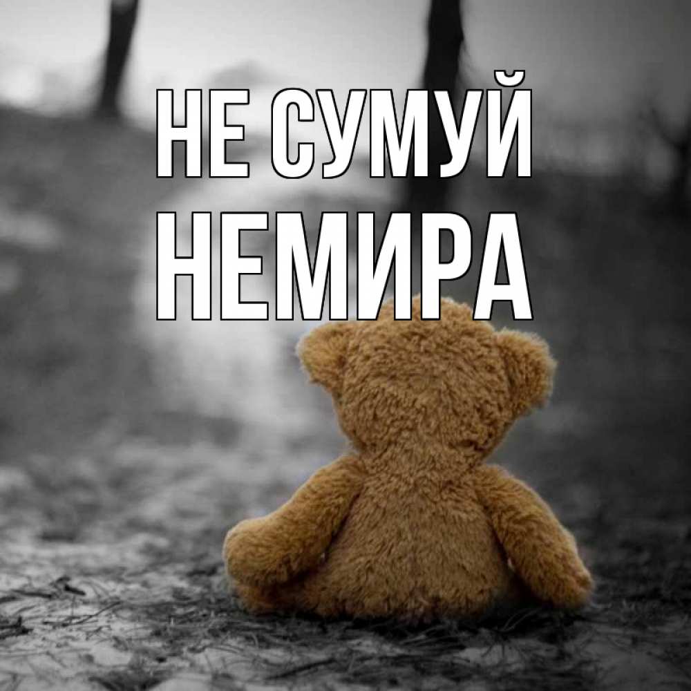Открытка на каждый день з підписом, Немира Не сумуй медведь со спин Прикольна листівка з побажанням онлайн скачати безкоштовно 