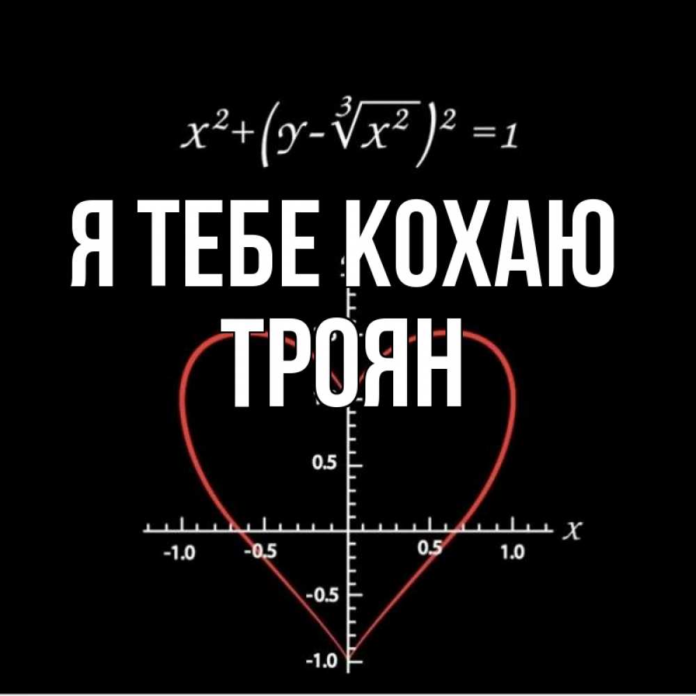 Открытка на каждый день з підписом, Троян Я тебе кохаю сердечная формула Прикольна листівка з побажанням онлайн скачати безкоштовно 