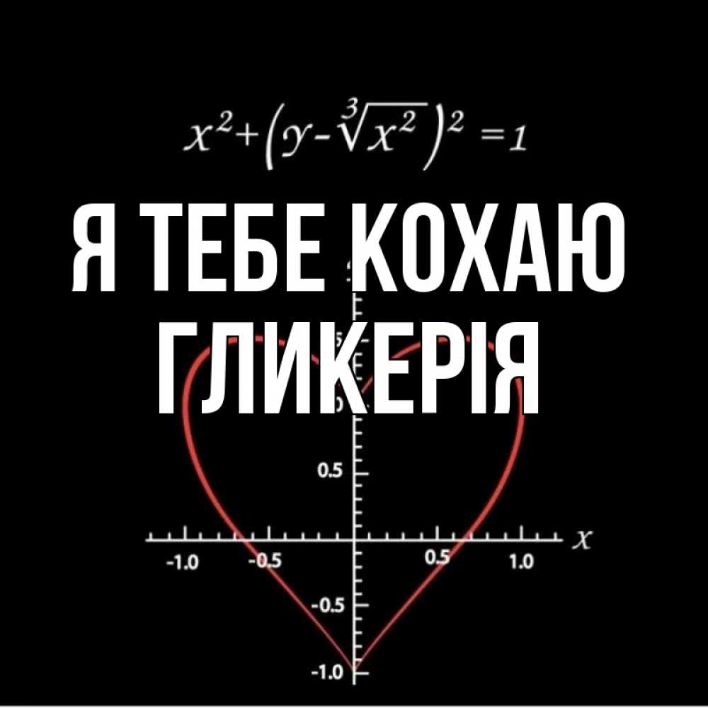 Открытка на каждый день з підписом, Гликерія Я тебе кохаю сердечная формула Прикольна листівка з побажанням онлайн скачати безкоштовно 