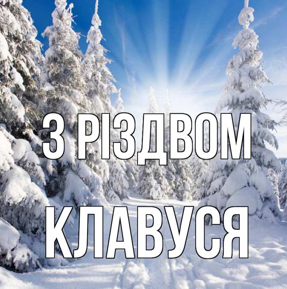 Открытка на каждый день з підписом, Клавуся З Різдвом зима, лес Прикольна листівка з побажанням онлайн скачати безкоштовно 