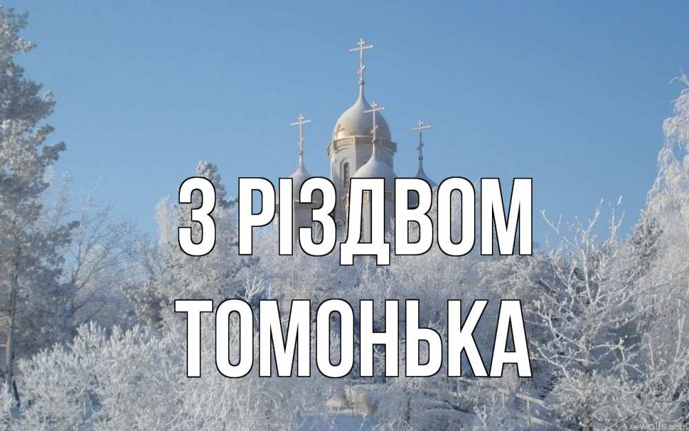 Открытка на каждый день з підписом, Томонька З Різдвом храм, зима, лес, церковь Прикольна листівка з побажанням онлайн скачати безкоштовно 