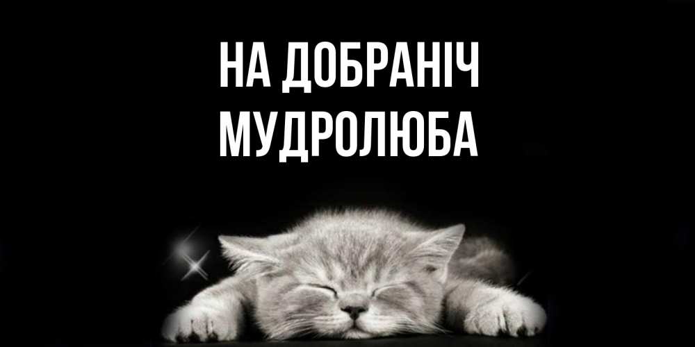 Открытка на каждый день з підписом, Мудролюба На добраніч спящий котик Прикольна листівка з побажанням онлайн скачати безкоштовно 