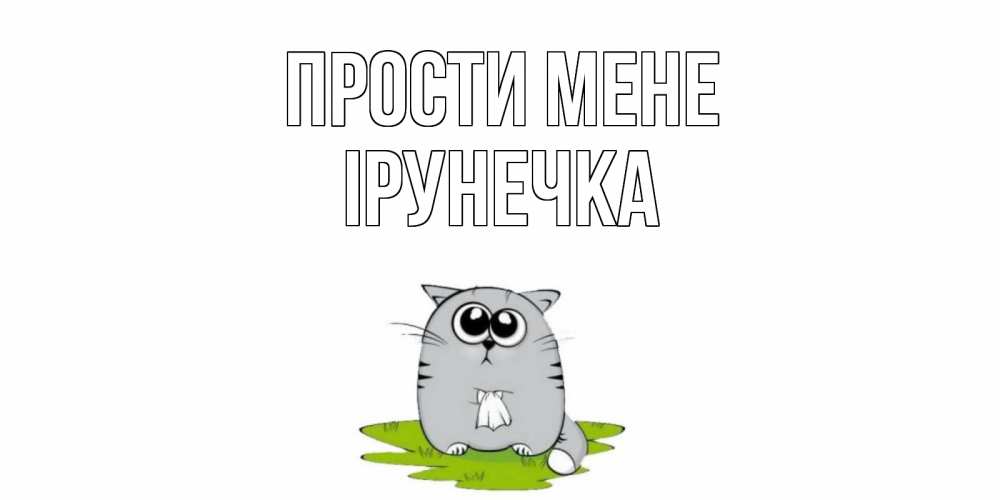 Открытка на каждый день з підписом, Ірунечка Прости мене открытка с котиком просящим прощения Прикольна листівка з побажанням онлайн скачати безкоштовно 
