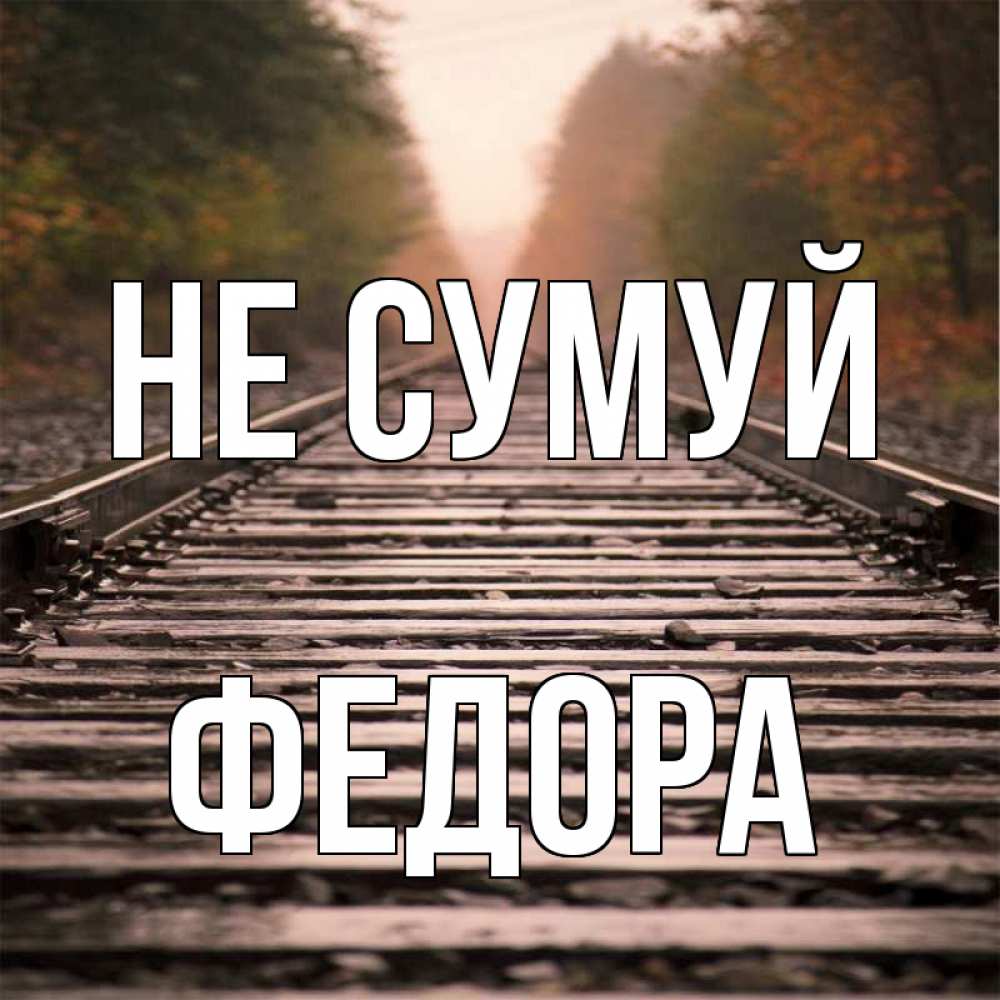 Открытка на каждый день з підписом, Федора Не сумуй лес и железная дорога Прикольна листівка з побажанням онлайн скачати безкоштовно 