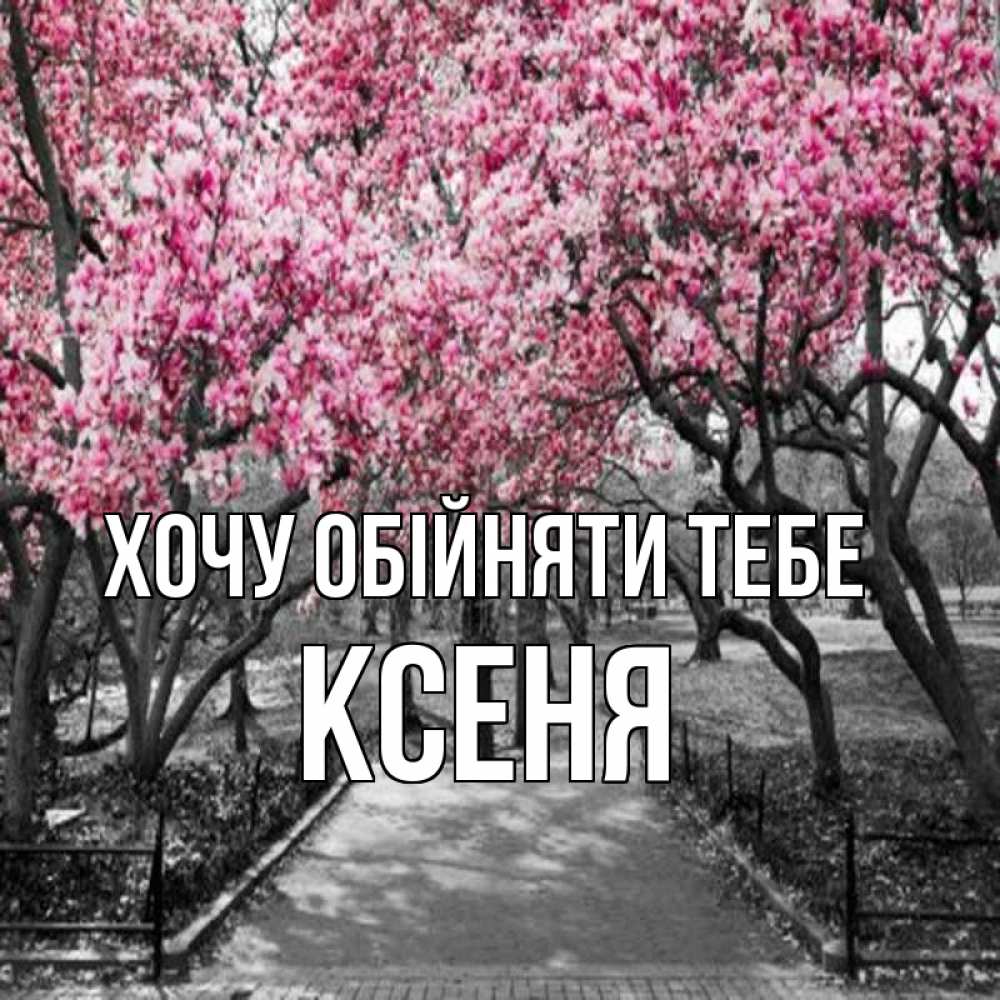 Открытка на каждый день з підписом, Ксеня Хочу обійняти тебе обработанное фото Прикольна листівка з побажанням онлайн скачати безкоштовно 