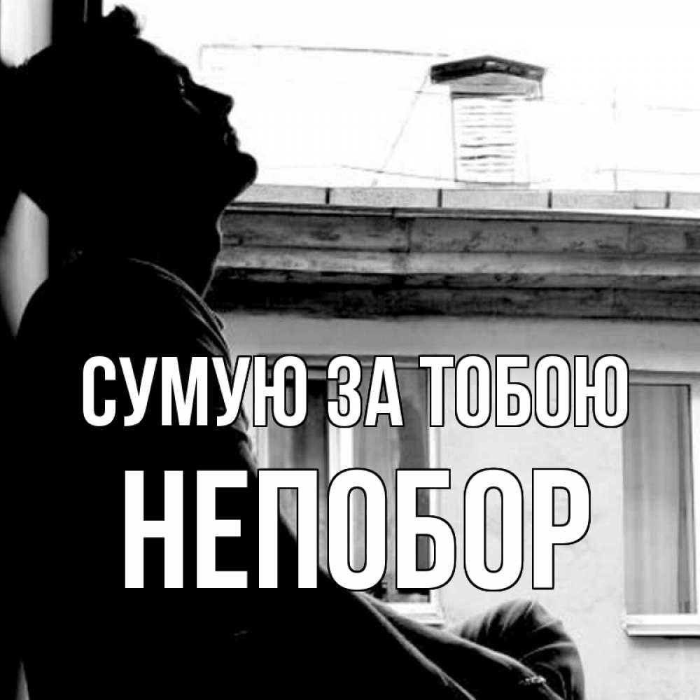 Открытка на каждый день з підписом, Непобор Сумую за тобою скучно ему Прикольна листівка з побажанням онлайн скачати безкоштовно 