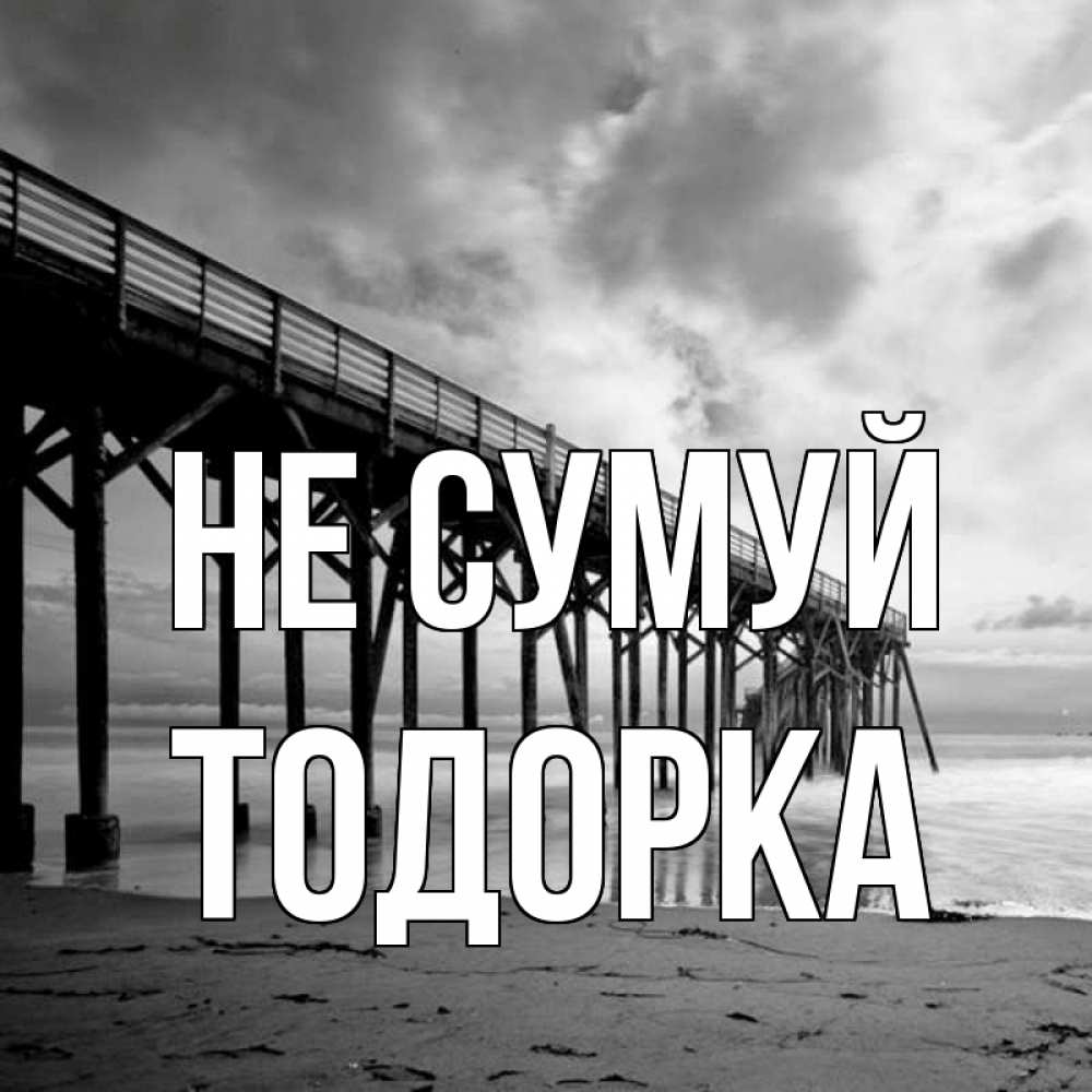 Открытка на каждый день з підписом, Тодорка Не сумуй вода и пляж под мостом Прикольна листівка з побажанням онлайн скачати безкоштовно 