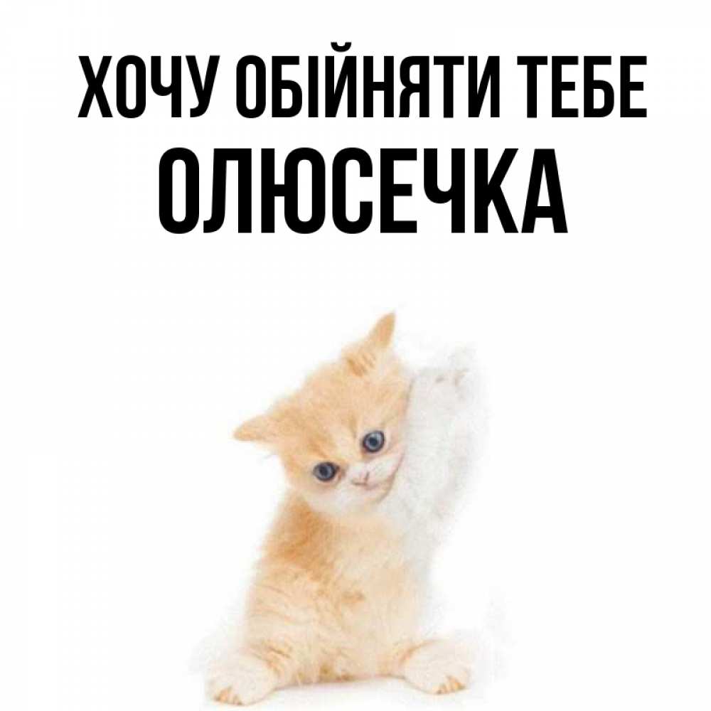 Открытка на каждый день з підписом, Олюсечка Хочу обійняти тебе я хочу очень скорее обнимаешек Прикольна листівка з побажанням онлайн скачати безкоштовно 