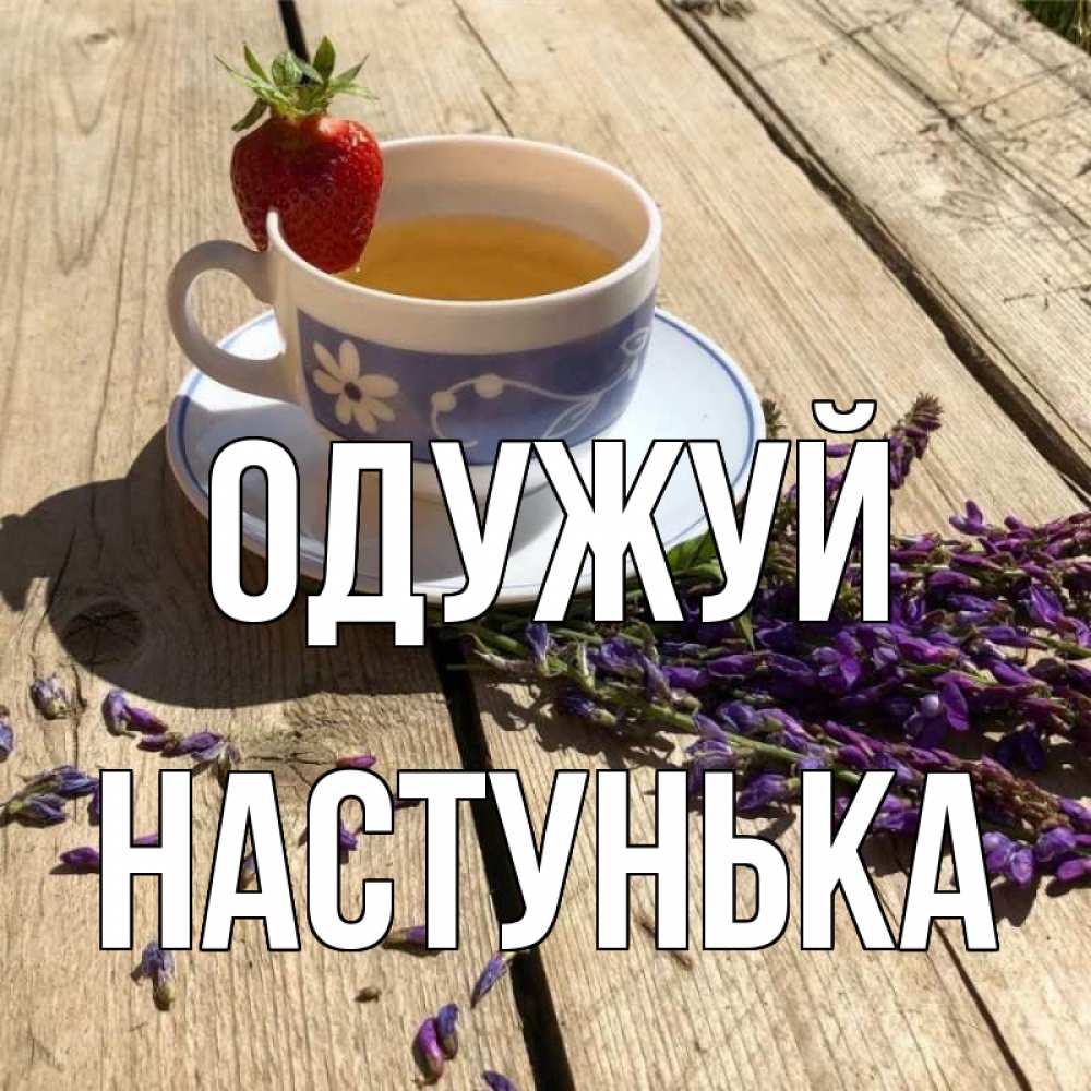 Открытка на каждый день з підписом, Настунька Одужуй чай Прикольна листівка з побажанням онлайн скачати безкоштовно 