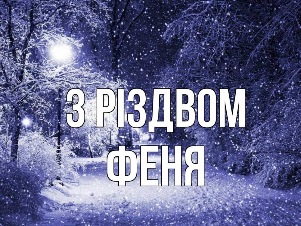 Открытка на каждый день з підписом, Феня З Різдвом зима, снег, фонарь Прикольна листівка з побажанням онлайн скачати безкоштовно 