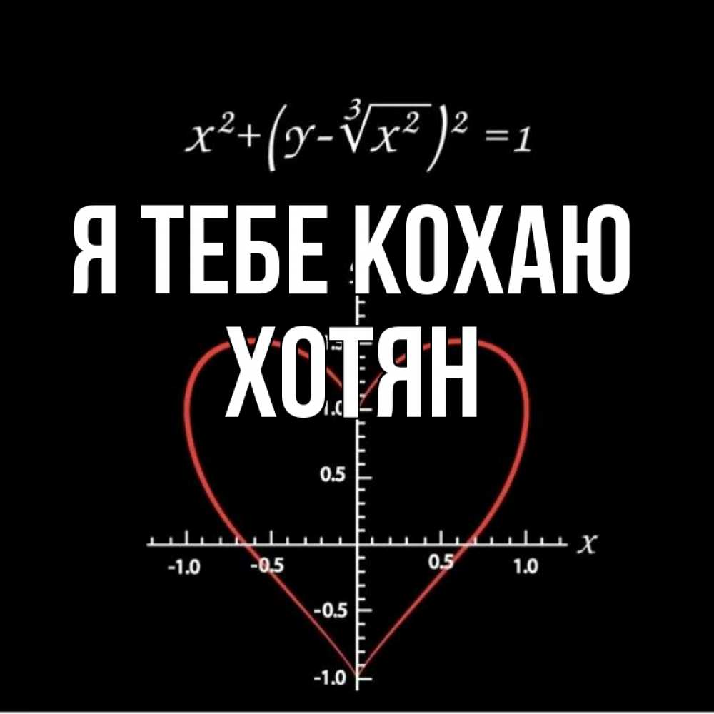 Открытка на каждый день з підписом, Хотян Я тебе кохаю сердечная формула Прикольна листівка з побажанням онлайн скачати безкоштовно 