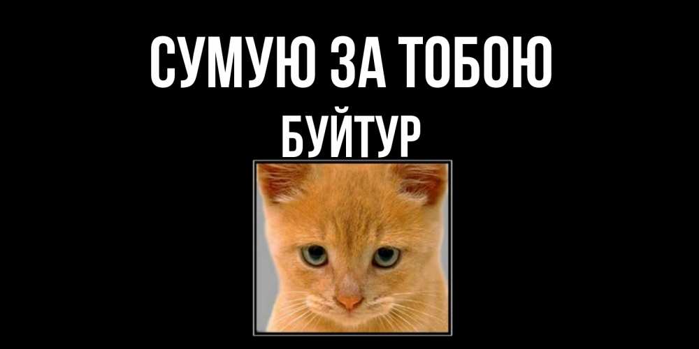 Открытка на каждый день з підписом, Буйтур Сумую за тобою открытки рыжий котенок скучает по тебе Прикольна листівка з побажанням онлайн скачати безкоштовно 