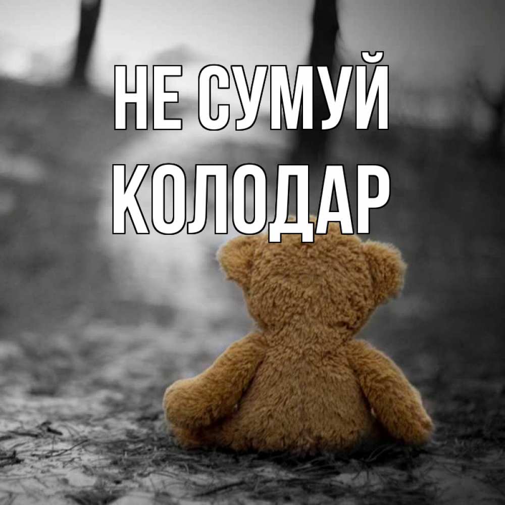 Открытка на каждый день з підписом, Колодар Не сумуй медведь со спин Прикольна листівка з побажанням онлайн скачати безкоштовно 
