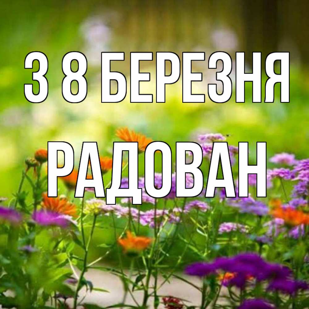 Открытка на каждый день з підписом, Радован З 8 БЕРЕЗНЯ цветы Прикольна листівка з побажанням онлайн скачати безкоштовно 
