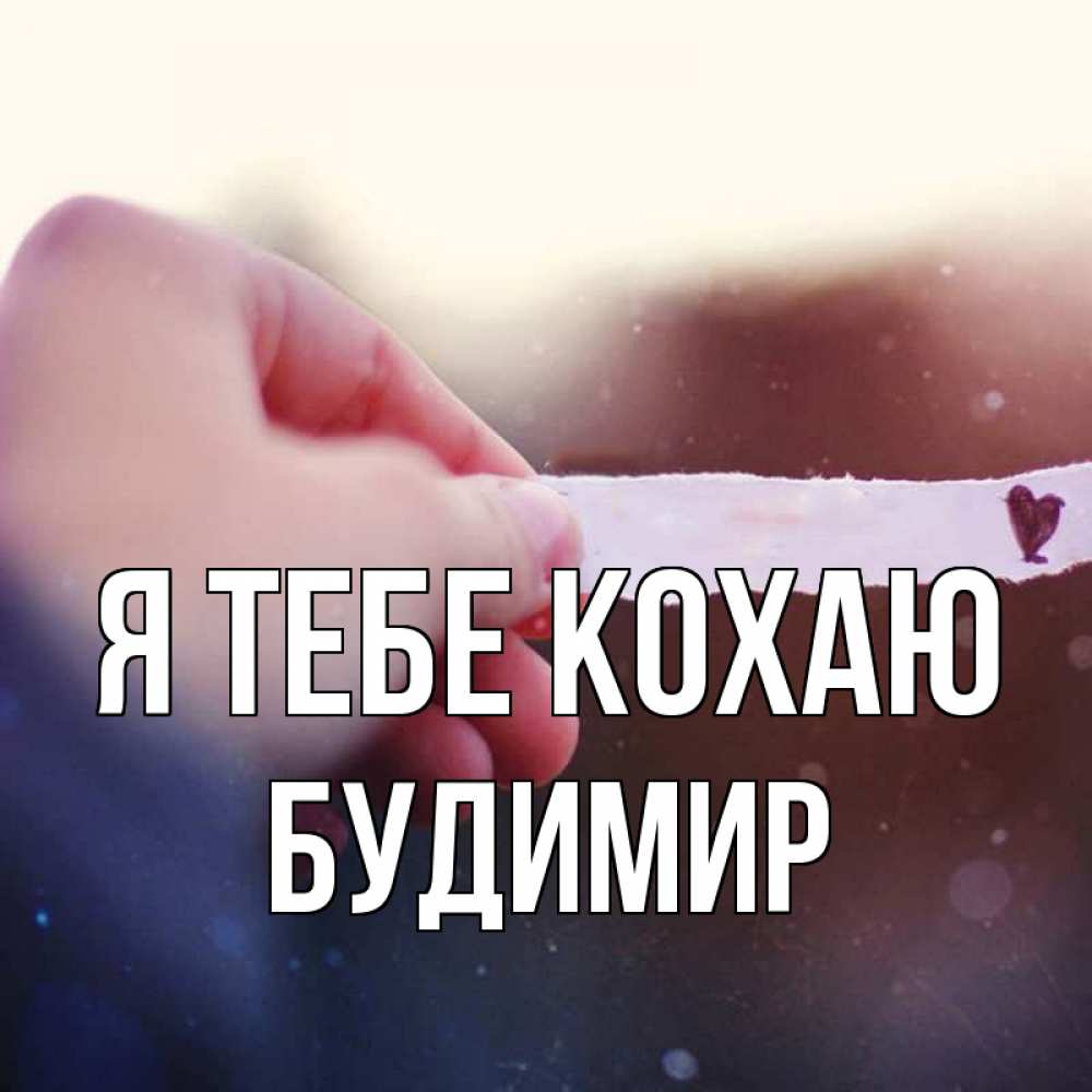 Открытка на каждый день з підписом, Будимир Я тебе кохаю для тебя Прикольна листівка з побажанням онлайн скачати безкоштовно 