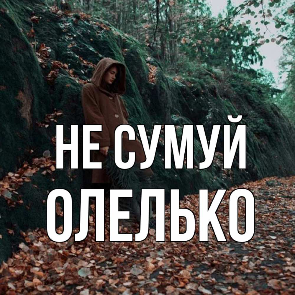 Открытка на каждый день з підписом, Олелько Не сумуй осенний лес Прикольна листівка з побажанням онлайн скачати безкоштовно 