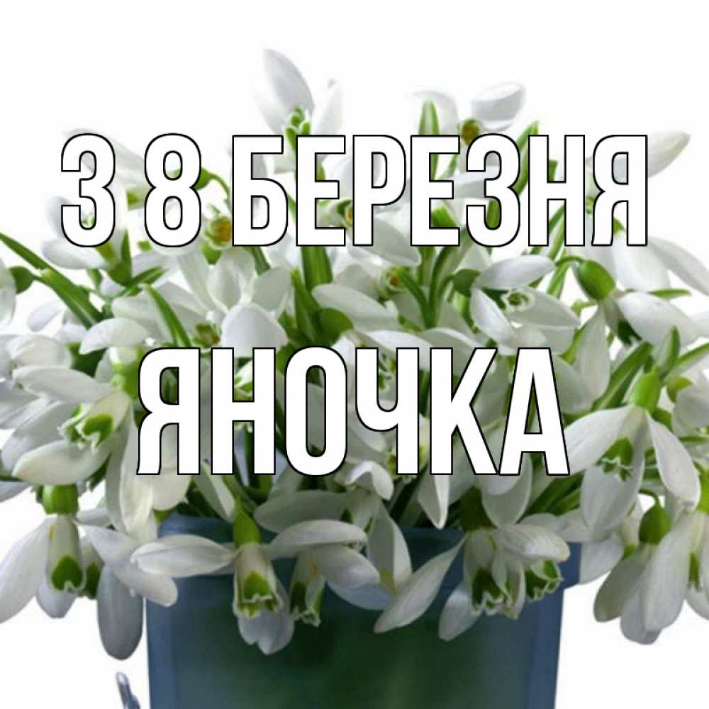 Открытка на каждый день з підписом, Яночка З 8 БЕРЕЗНЯ цветы к международному женскому дню Прикольна листівка з побажанням онлайн скачати безкоштовно 