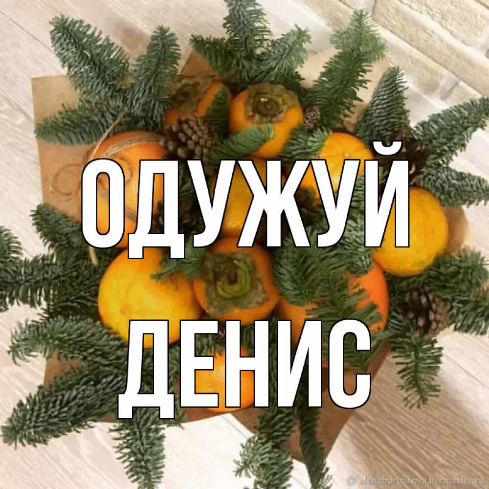 Открытка на каждый день з підписом, Денис Одужуй апельсины и хурьма Прикольна листівка з побажанням онлайн скачати безкоштовно 