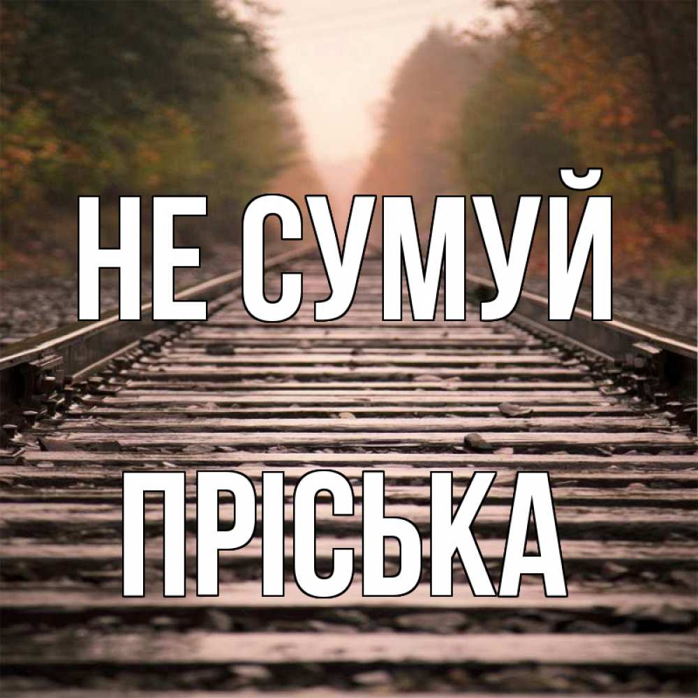 Открытка на каждый день з підписом, Пріська Не сумуй лес и железная дорога Прикольна листівка з побажанням онлайн скачати безкоштовно 