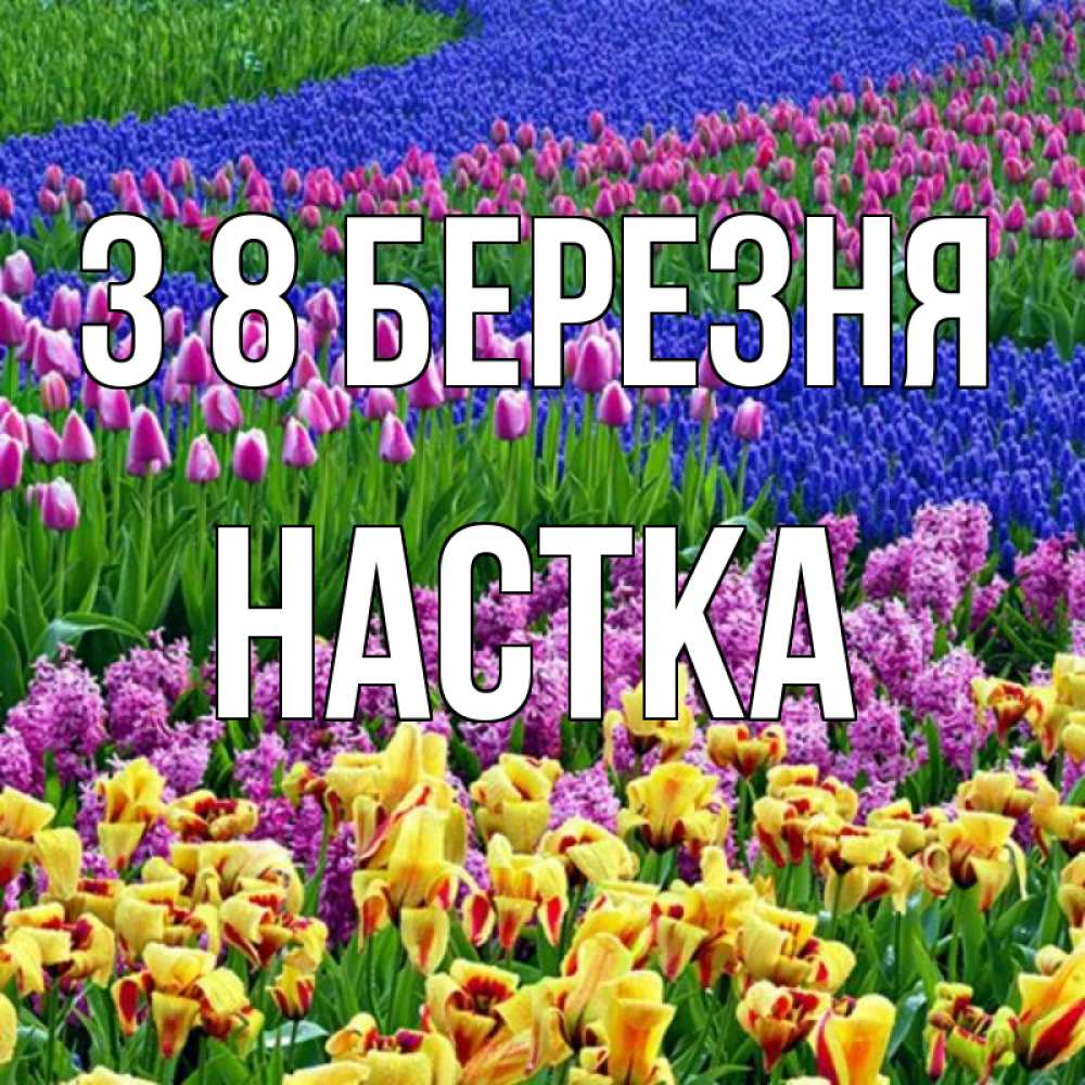 Открытка на каждый день з підписом, Настка З 8 БЕРЕЗНЯ цветы Прикольна листівка з побажанням онлайн скачати безкоштовно 