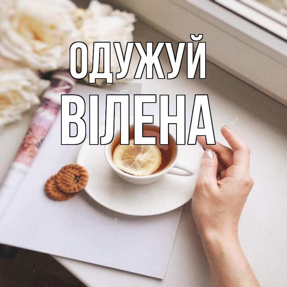 Открытка на каждый день з підписом, Вілена Одужуй и печеньками Прикольна листівка з побажанням онлайн скачати безкоштовно 