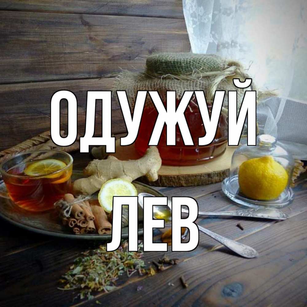 Открытка на каждый день з підписом, Лев Одужуй банка с медом Прикольна листівка з побажанням онлайн скачати безкоштовно 