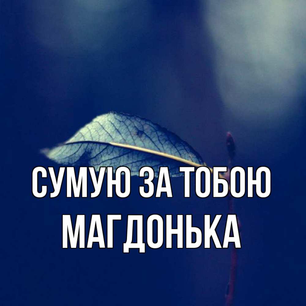 Открытка на каждый день з підписом, Магдонька Сумую за тобою одна ветка 1 Прикольна листівка з побажанням онлайн скачати безкоштовно 