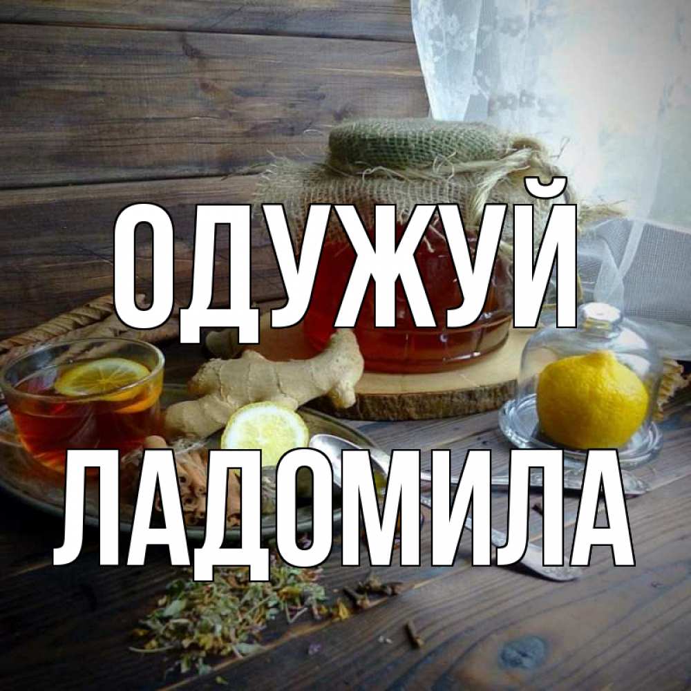 Открытка на каждый день з підписом, Ладомила Одужуй банка с медом Прикольна листівка з побажанням онлайн скачати безкоштовно 