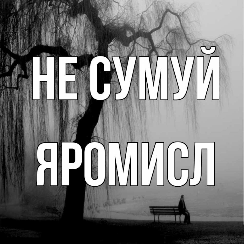 Открытка на каждый день з підписом, Яромисл Не сумуй висящие ветки дерева и лавочка под деревом Прикольна листівка з побажанням онлайн скачати безкоштовно 