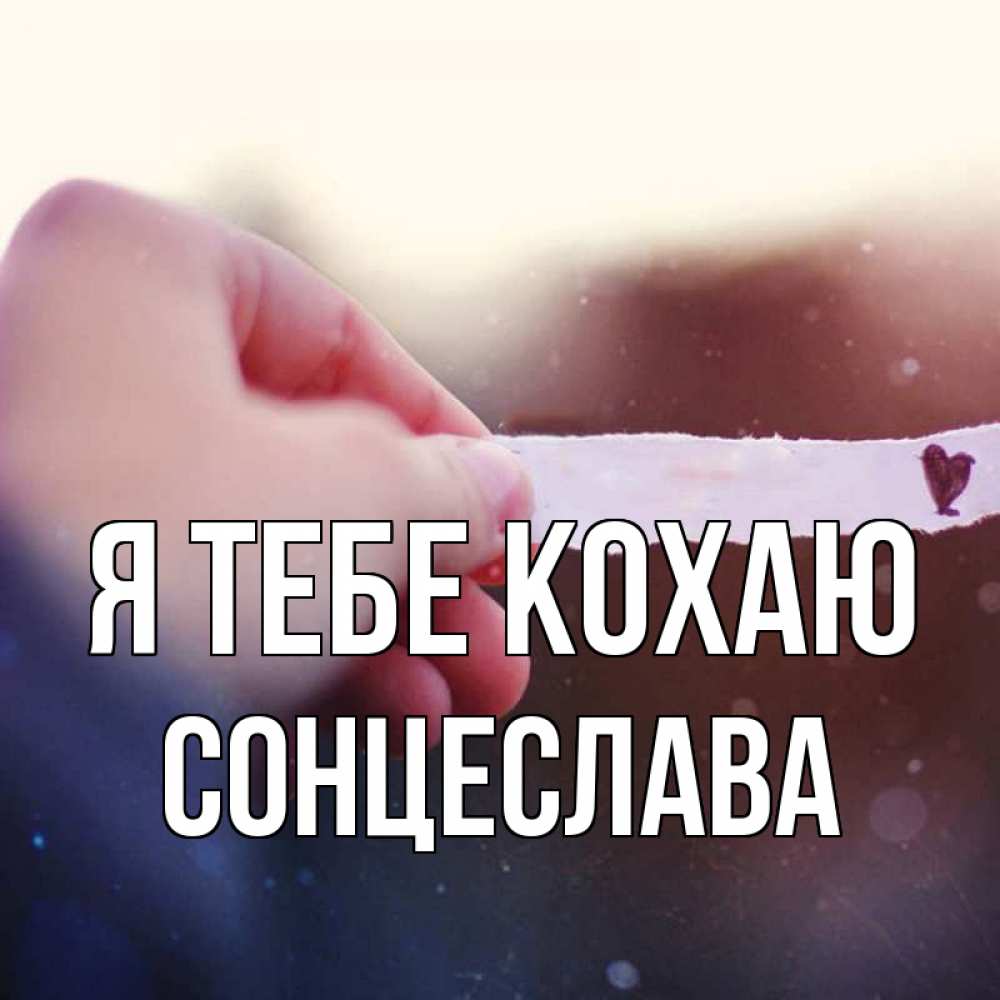 Открытка на каждый день з підписом, Сонцеслава Я тебе кохаю для тебя Прикольна листівка з побажанням онлайн скачати безкоштовно 