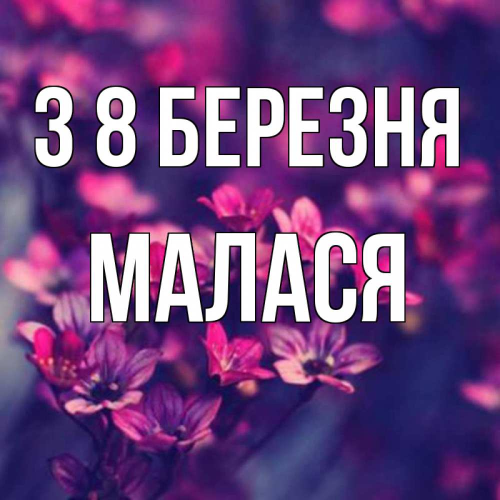 Открытка на каждый день з підписом, Малася З 8 БЕРЕЗНЯ небольшие цветы 1 Прикольна листівка з побажанням онлайн скачати безкоштовно 