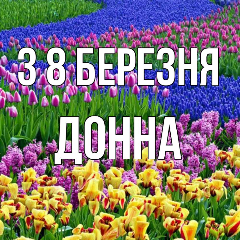 Открытка на каждый день з підписом, Донна З 8 БЕРЕЗНЯ цветы Прикольна листівка з побажанням онлайн скачати безкоштовно 