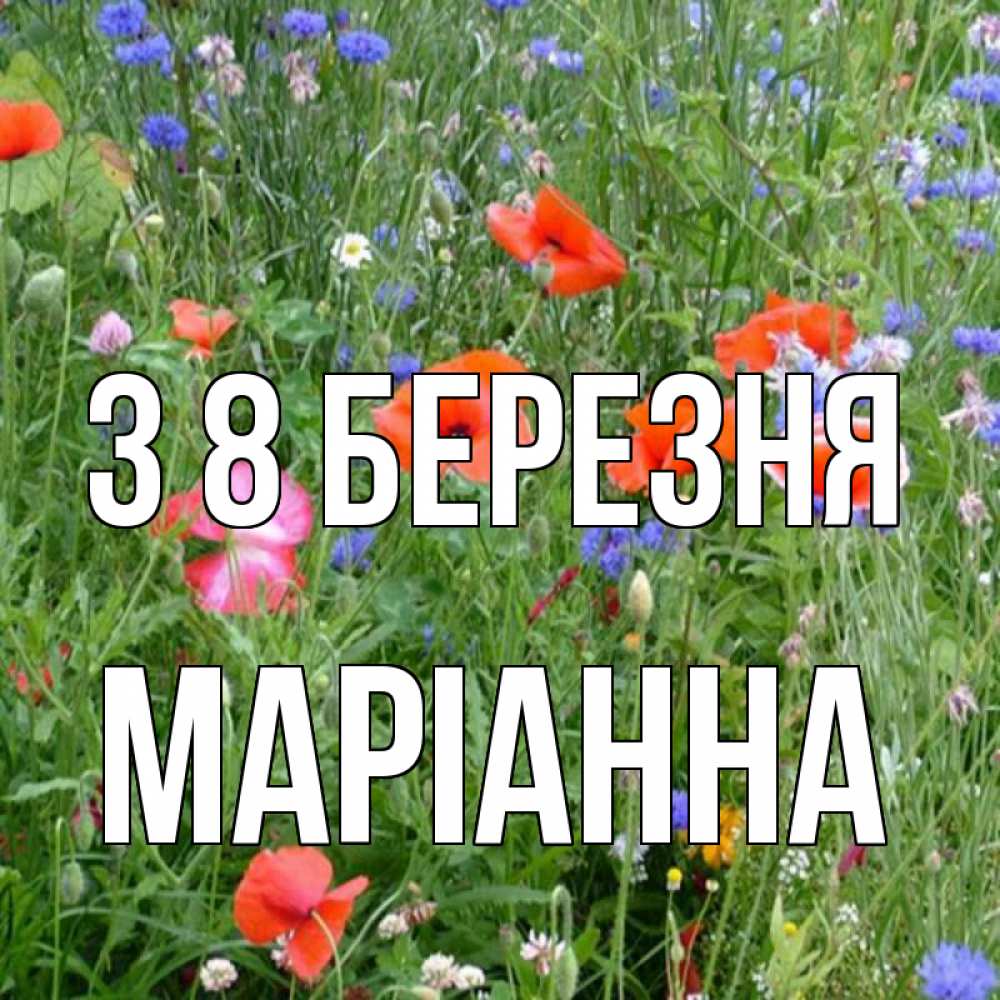 Открытка на каждый день з підписом, Маріанна З 8 БЕРЕЗНЯ международный женский день 4 Прикольна листівка з побажанням онлайн скачати безкоштовно 