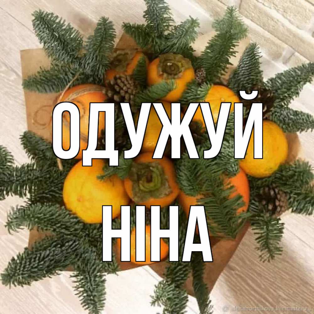 Открытка на каждый день з підписом, Ніна Одужуй апельсины и хурьма Прикольна листівка з побажанням онлайн скачати безкоштовно 