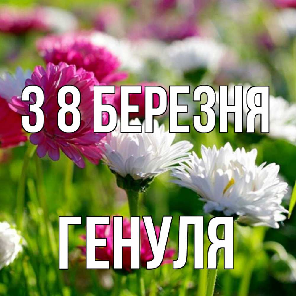 Открытка на каждый день з підписом, Генуля З 8 БЕРЕЗНЯ международный женский день 1 Прикольна листівка з побажанням онлайн скачати безкоштовно 