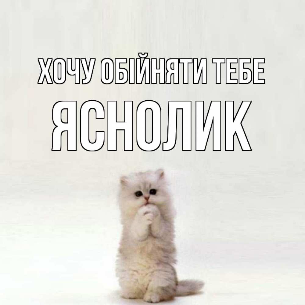Открытка на каждый день з підписом, Яснолик Хочу обійняти тебе открытки с креативными подписями Прикольна листівка з побажанням онлайн скачати безкоштовно 